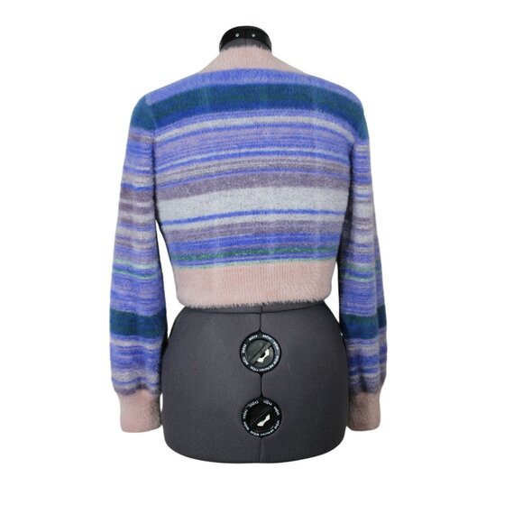 Aritzia Sunday‎ Best women's kitten v-neck fuzzy knit crop sweater M - Picture 3 of 11